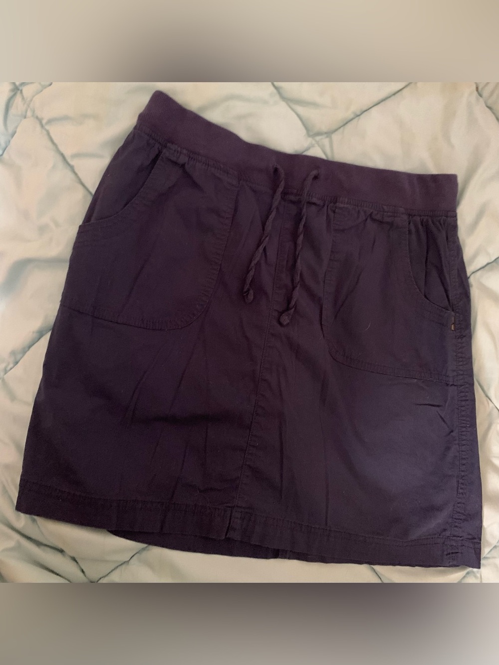 Women's Casual Drawstring Pocket Mini Skort- Navy blue